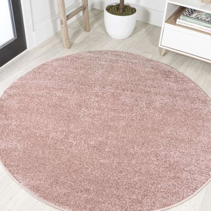 Jonathan Y SUPERSOFT Pink SEU100P 6ft.2in. Round Rug