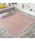Haze Solid Low-Pile Pink 5' Square Area Rug