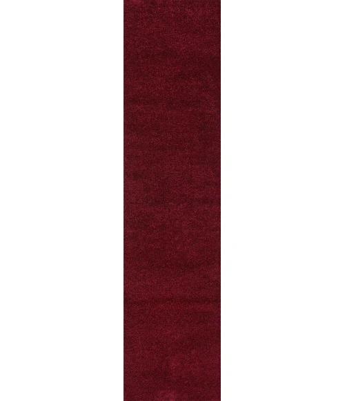 Haze Solid Low-Pile Dark Red 2 ft. x 16 ft. Runner Rug