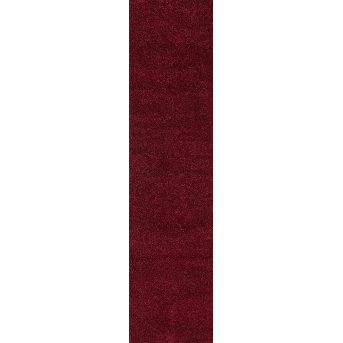 Haze Solid Low-Pile Dark Red 2 ft. x 8 ft. Runner Rug