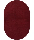 Haze Solid Low-Pile Dark Red 4 ft. x 6 ft. Oval Area Rug