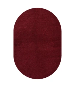 Jonathany Supersoft SEU100Q Dark Red Area Rug 6 ft. 2 in. X 9 ft. Oval