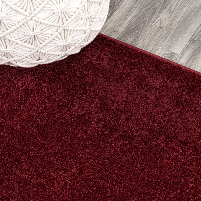 Haze Solid Low-Pile Dark Red 2 ft. x 8 ft. Runner Rug