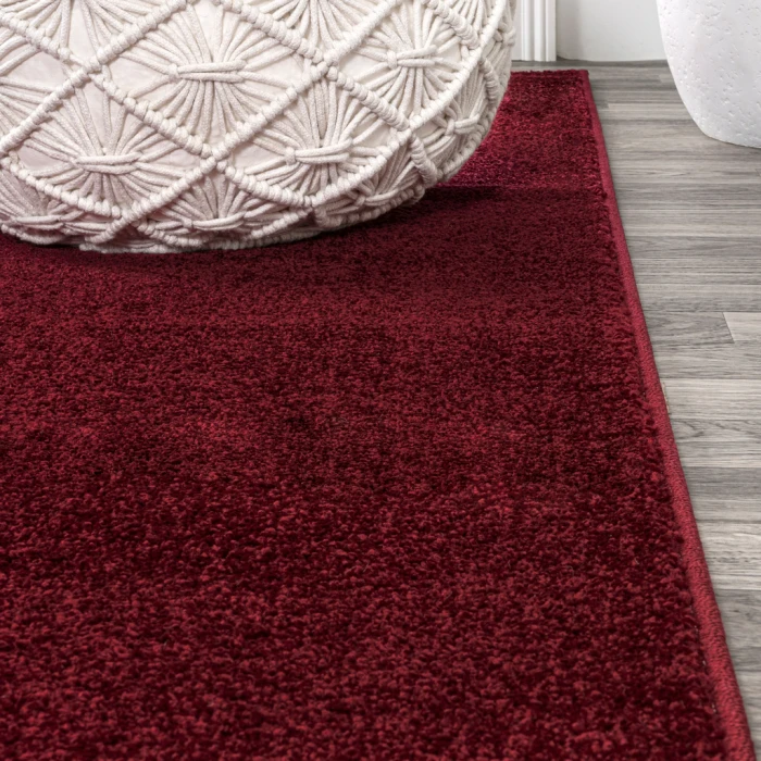 Haze Solid Low-Pile Dark Red 2 ft. x 8 ft. Runner Rug