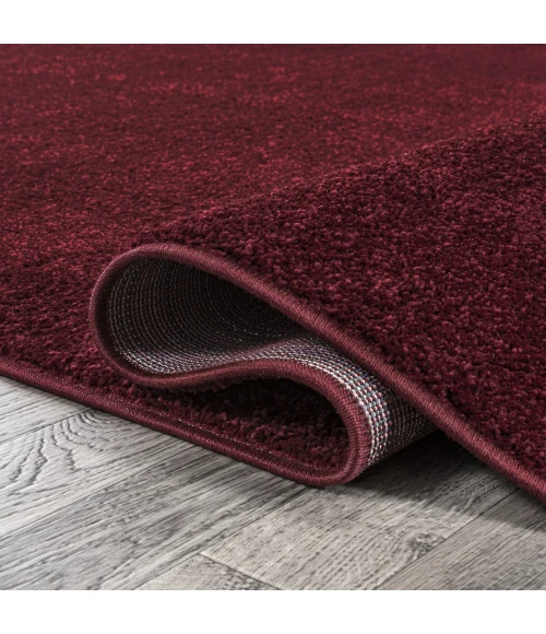 Haze Solid Low-Pile Dark Red 2 ft. x 16 ft. Runner Rug