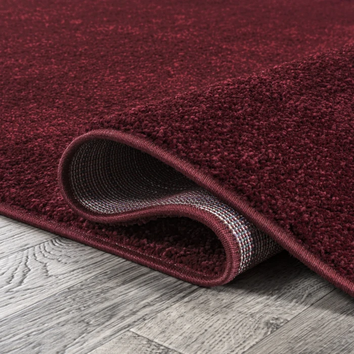 Haze Solid Low-Pile Dark Red 2 ft. x 8 ft. Runner Rug