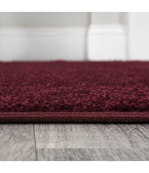 Haze Solid Low-Pile Dark Red 2 ft. x 16 ft. Runner Rug