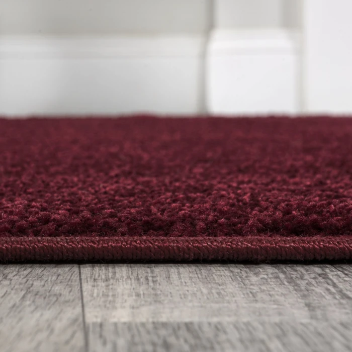 Haze Solid Low-Pile Dark Red 2 ft. x 8 ft. Runner Rug