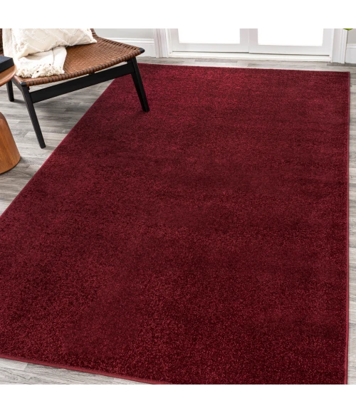 Haze Solid Low-Pile Dark Red 5 ft. x 8 ft. Area Rug