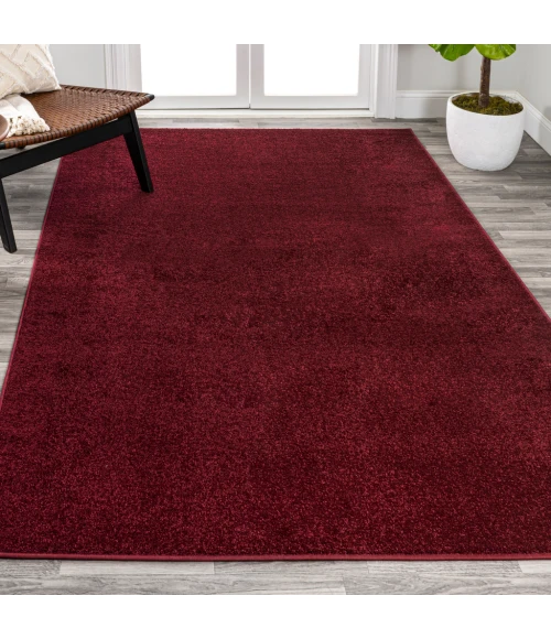 Haze Solid Low-Pile Dark Red 5 ft. x 8 ft. Area Rug