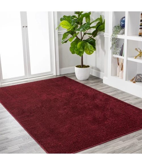 Haze Solid Low-Pile Dark Red 5 ft. x 8 ft. Area Rug