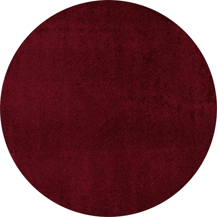 Haze Solid Low-Pile Dark Red 5' Round Area Rug