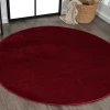 Jonathany Supersoft SEU100Q Dark Red Area Rug 5 ft. 3 in. X 5 ft. 3 in. Round