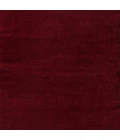 Haze Solid Low-Pile Dark Red 7' Square Area Rug