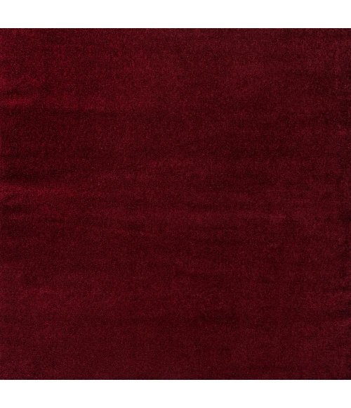 Haze Solid Low-Pile Dark Red 7' Square Area Rug