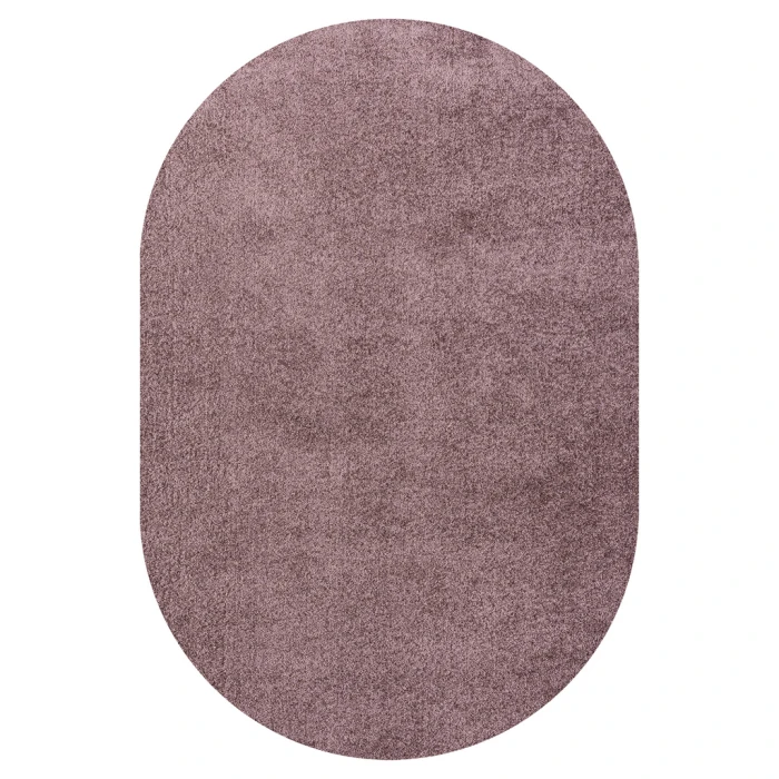 Haze Solid Low-Pile Light Purple 4 ft. x 6 ft. Oval Area Rug
