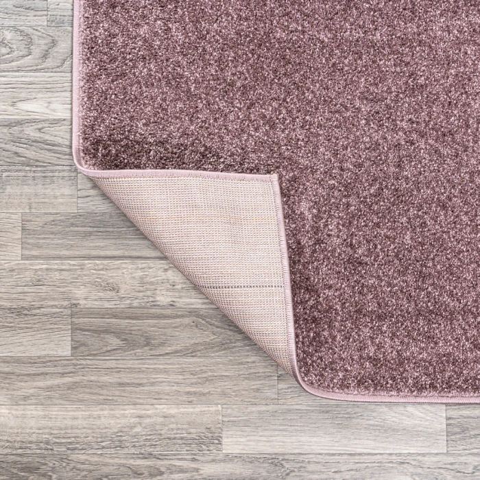 Haze Solid Low-Pile Light Purple 7' Square Area Rug