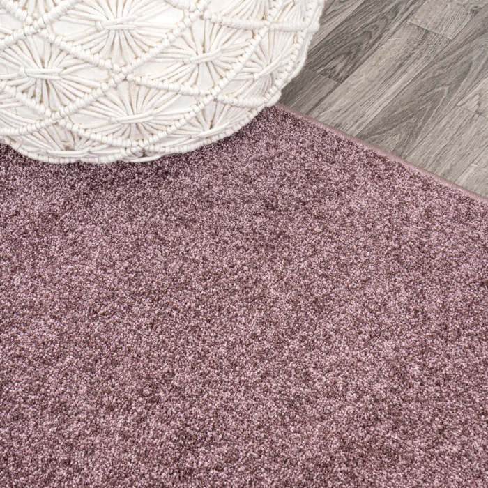 Haze Solid Low-Pile Light Purple 7' Square Area Rug