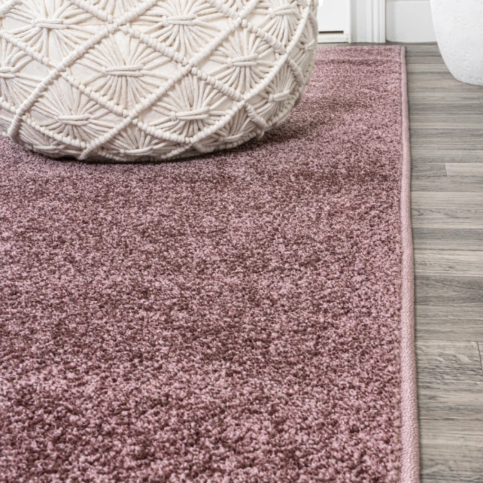 Haze Solid Low-Pile Light Purple 7' Square Area Rug