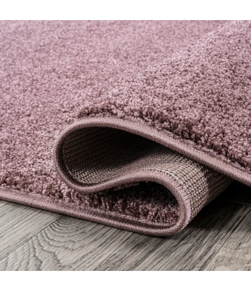 Haze Solid Low-Pile Light Purple 3 ft. x 5 ft. Oval Area Rug