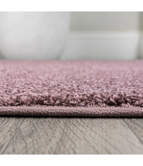 Haze Solid Low-Pile Light Purple 3 ft. x 5 ft. Oval Area Rug