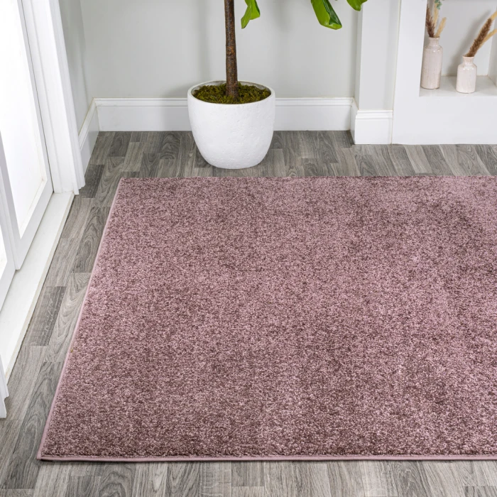 Haze Solid Low-Pile Light Purple 10 ft. x 14 ft. Area Rug