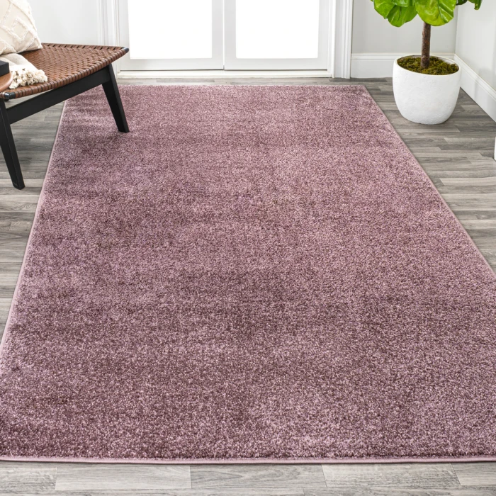 Haze Solid Low-Pile Light Purple 10 ft. x 14 ft. Area Rug
