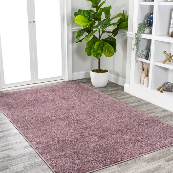 Haze Solid Low-Pile Light Purple 10 ft. x 14 ft. Area Rug