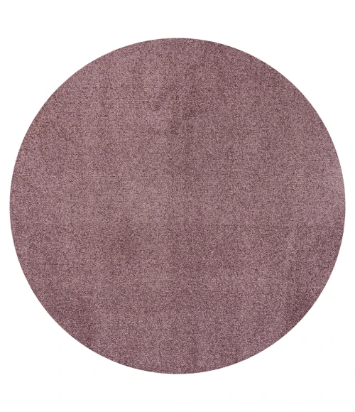 Haze Solid Low-Pile Light Purple 8' Round Area Rug