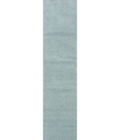 Haze Solid Low-Pile Light Blue 2 ft. x 12 ft. Runner Rug