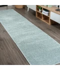 Haze Solid Low-Pile Light Blue 2 ft. x 12 ft. Runner Rug