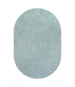 Jonathany Supersoft SEU100S Light Blue Area Rug 6 ft. 2 in. X 9 ft. Oval