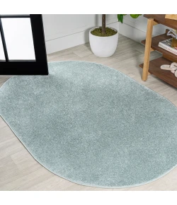 Jonathany Supersoft SEU100S Light Blue Area Rug 6 ft. 2 in. X 9 ft. Oval