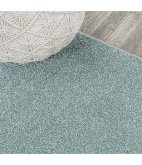 Haze Solid Low-Pile Light Blue 2 ft. x 12 ft. Runner Rug