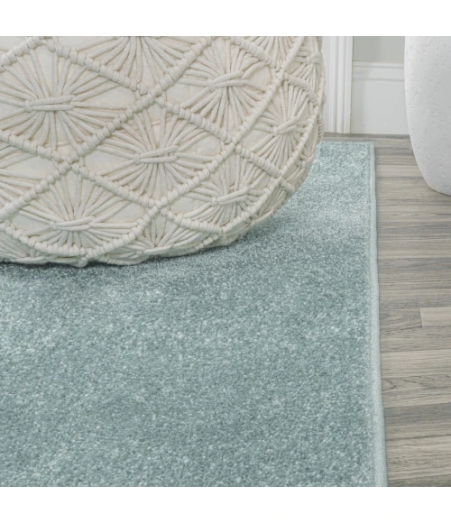 Haze Solid Low-Pile Light Blue 2 ft. x 12 ft. Runner Rug