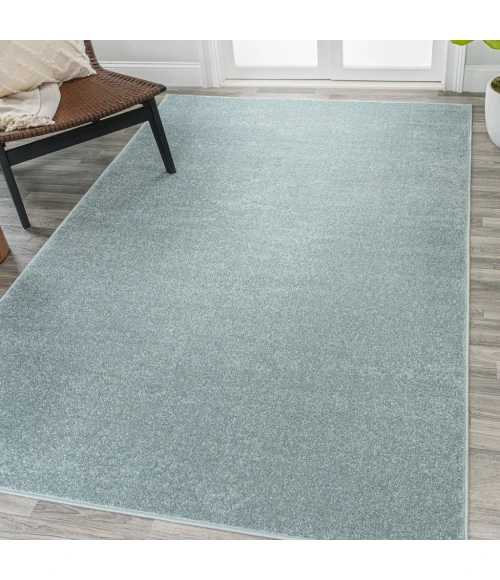 Haze Solid Low-Pile Light Blue 12 ft. x 15 ft. Area Rug
