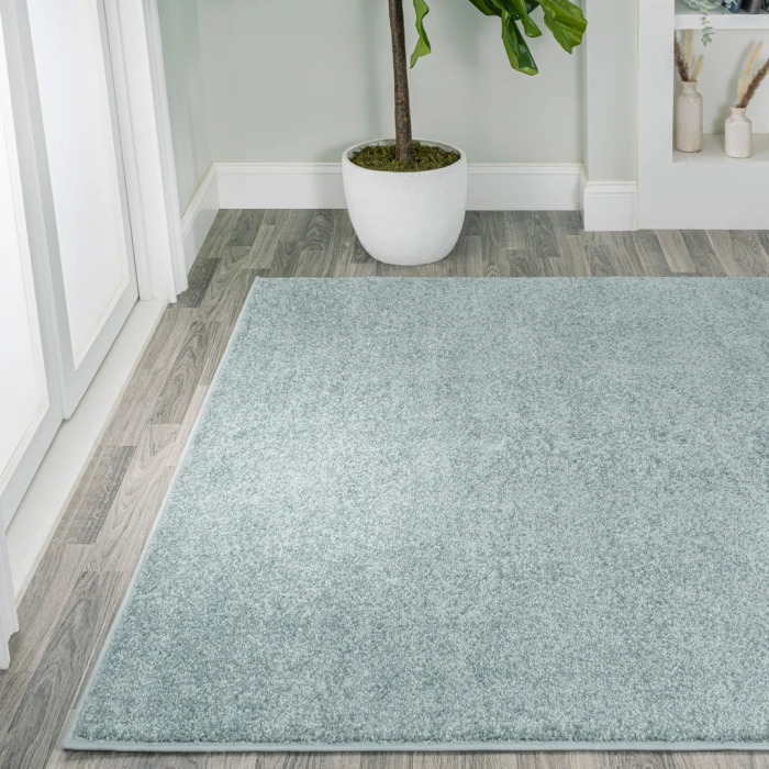 Haze Solid Low-Pile Light Blue 5 ft. x 8 ft. Area Rug