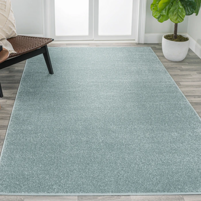 Haze Solid Low-Pile Light Blue 5 ft. x 8 ft. Area Rug