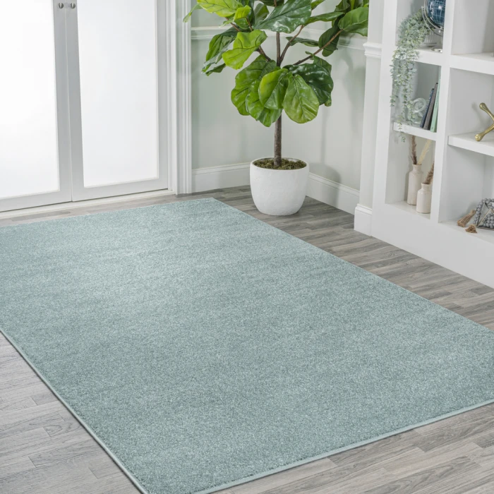Haze Solid Low-Pile Light Blue 5 ft. x 8 ft. Area Rug