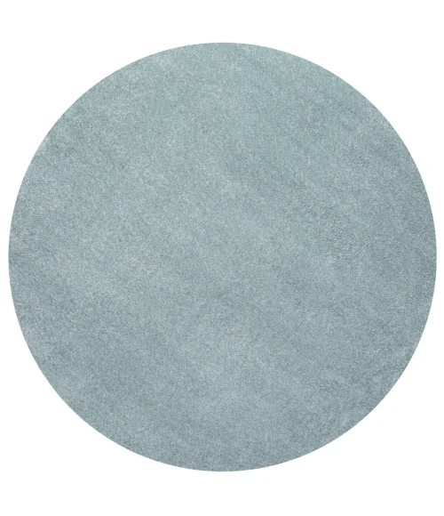Haze Solid Low-Pile Light Blue 4' Round Area Rug