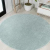 Jonathany Supersoft SEU100S Light Blue Area Rug 5 ft. 3 in. X 5 ft. 3 in. Round