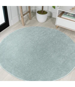Jonathany Supersoft SEU100S Light Blue Area Rug 4 ft. X 4 ft. Round