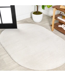 Jonathany Supersoft SEU100T Cream Area Rug 3 ft. X 5 ft. Oval