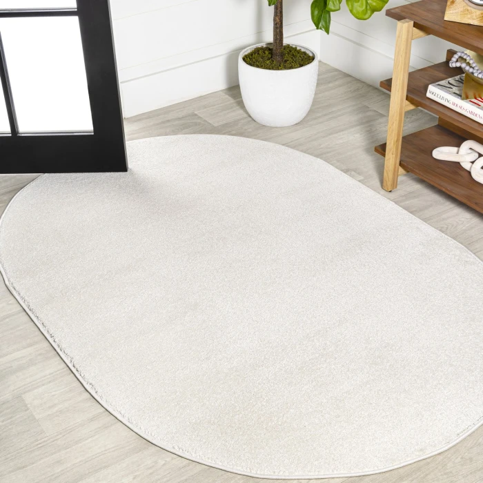 Jonathan Y SUPERSOFT Ivory SEU100T 5ft. X 8ft. Oval Oval Rug