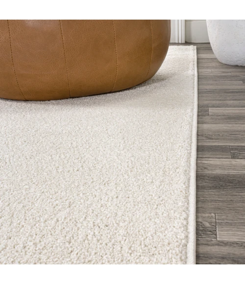 Haze Solid Low-Pile Cream 7' Square Area Rug