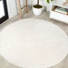 Jonathany Supersoft SEU100T Cream Area Rug 5 ft. 3 in. X 5 ft. 3 in. Round