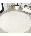 Haze Solid Low-Pile Cream 6' Round Area Rug