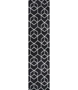 Jonathany Supersoft SEU101A Black/White Area Rug 2 ft. X 8 ft. Runner