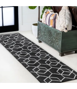 Jonathany Supersoft SEU101A Black/White Area Rug 2 ft. X 8 ft. Runner