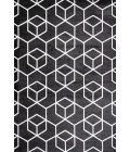 Tumbling Blocks Modern Geometric Black/White 5 ft. x 8 ft. Area Rug